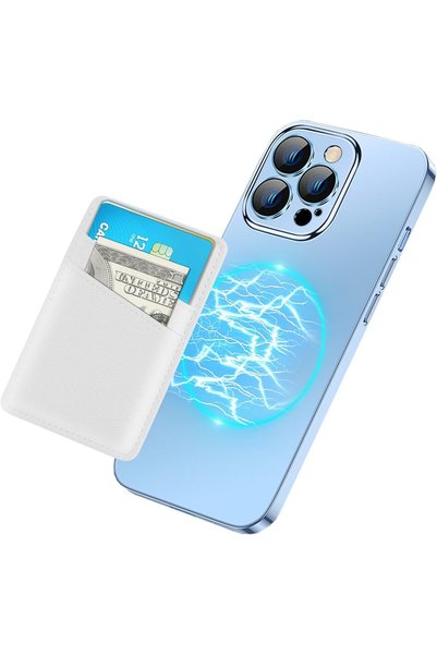 Generic Magnetic Phone Wallet, Soft Leather Magnetic Card Holder for Back of ...