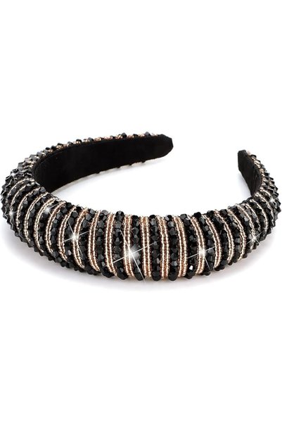 Shining Diva Fashion عصابة رأس كريستالية أنيقة، إكسسوارات شعر، رباط شعر للنساء