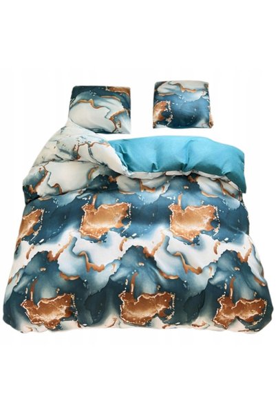Gierekhoff Lenjerie de pat 160x200 reversibilă din bumbac satinat, set 3 pies...