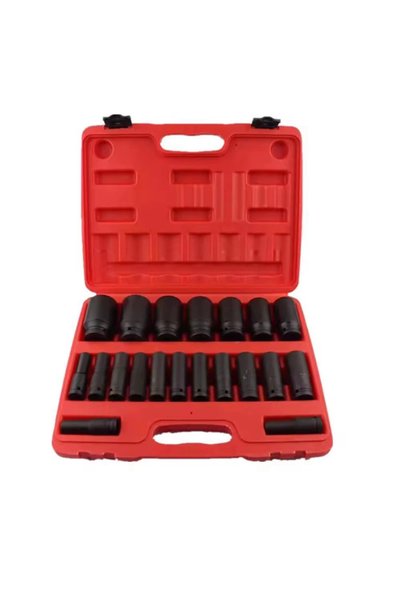 OEM Μακριά πολύγωνα καρυδάκια αέρος 1/2″ 10-38mm σε κασετίνα σετ 20 τεμαχίων