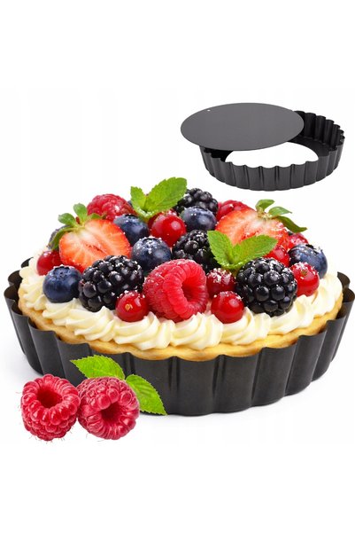 Kamille SET 6 forme mini pentru tarte cu fund detașabil, pentru tarte de 12 cm
