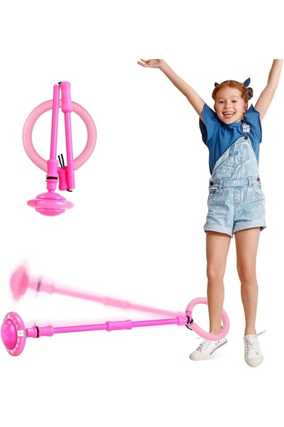 Generic Skip Ball for Kids, Foldable Flash Wheel Skip Ball, Skip It Toy for G...