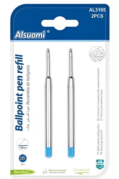 OEM Ανταλλακτικά για στυλό Ballpoint 1.0mm μπλε σετ 2 τεμαχίων Alsuomi AL3195