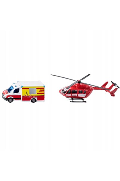 Siku SUPER MERCEDES BENZ AMBULANȚĂ I ELCOPTER DE SALVARE 1748