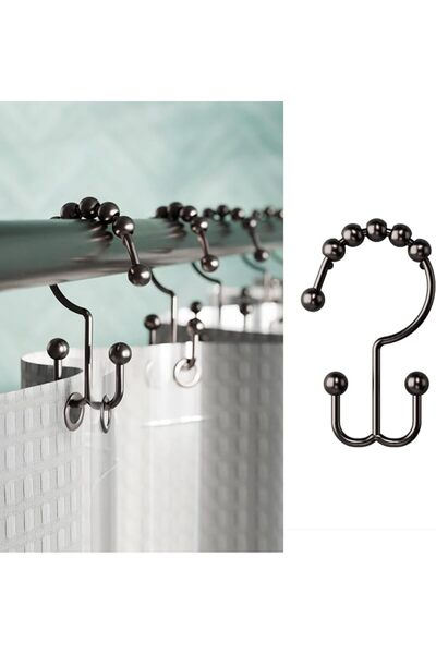 Zenna Home Shower Curtain Hooks, Rust-Resistant Decorative Double Roller Glid...