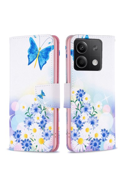 XGSM Husă tip carte pentru Xiaomi Redmi Note 13 5G, Portofel, Fluture și Flor...