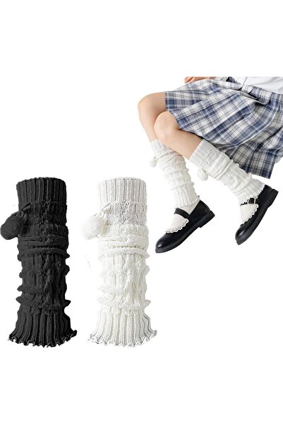 Generic 2 Pairs Leg Warmers Kawaii Knitted Leg Warmers Japanese Style Loose S...