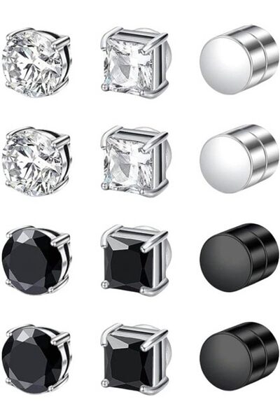 Generic 6 Pairs Non-Piercing Magnetic Earrings for Women & Men - Surgical Ste...