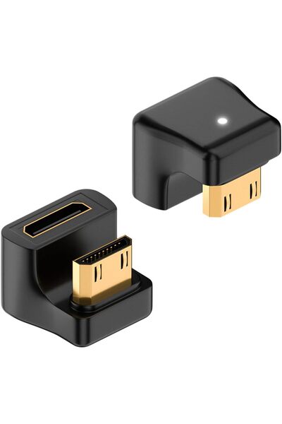 Generic محول HDMI صغير بزاوية 180 درجة (عبوة من قطعتين)، 8K، على شكل حرف U، ز...