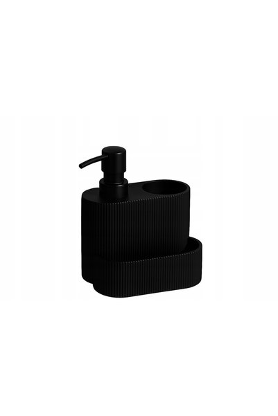 Excellent Houseware Dozator de detergent de vase negru, suport pentru burete ...