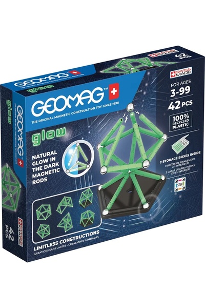 GEOMAG Blocuri magnetice luminoase 42 piese
