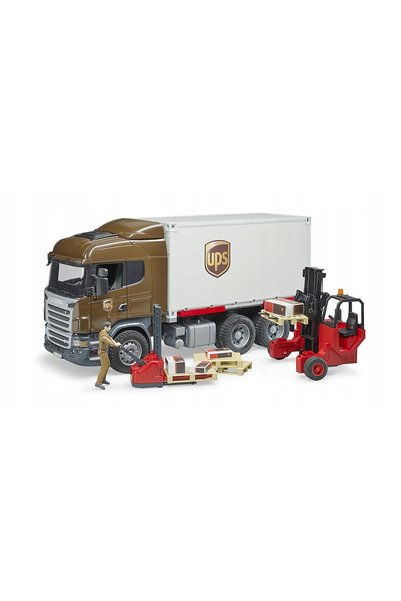 Bruder Scania R camion de curierat UPS cu lift 03581