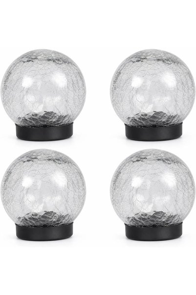 Generic Garden Solar Ball Lights Outdoor Waterproof, 4 Pack 80 LED Cracked Gl...