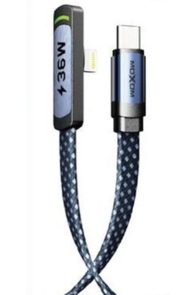 OEM Καλώδιο φόρτισης Type-C σε Lightning 36W 90° LED 1.5m Moxom LX-CB893