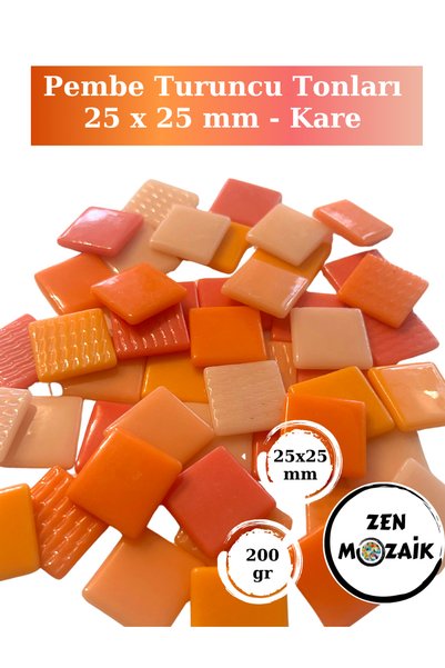 Zen Mozaik Sanatsal Mozaik Çalışmalarınız için 25 x25 mm - Kare Cam Mozaik Taşı