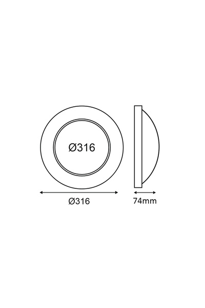 Aca Light Φωτιστικό οροφής LED CORDIN SWITCH 16W 1920lm/14W 1680lm/8W 1000lm ...
