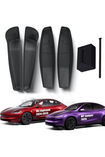 GENERAL 4PCS Door Side Pocket Storage Box For Tesla Model Y Juniper 2025 2026...