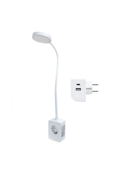 OEM LED φωτιστικό τοίχου Aigostar με πρίζα, USB-A και Type-C, 400lm - 3000K/4...