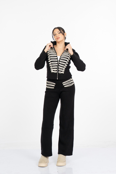 MissVina Set de 2 pulovere de iarnă pentru femei, negru, cu model „Cavaler”, ...