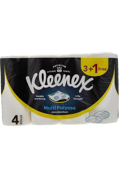 Kleenex لفة مناديل المطبخ جامبو ثنائية الطبقات، عبوة تحتوي على 24 × 80 ورقة