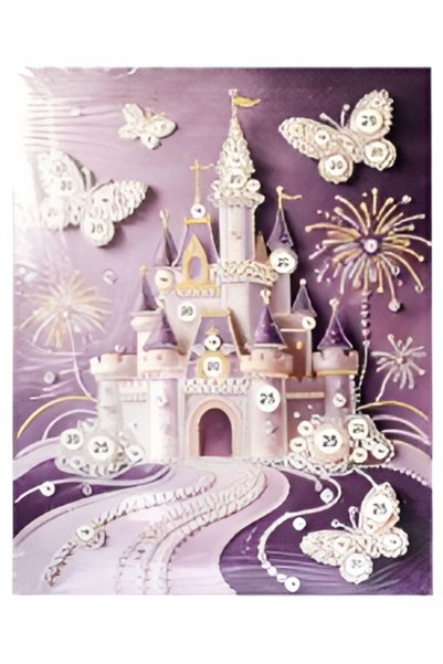 OEM Ψηφιδωτό Diamond Painting 40x50 εκ. με στρας - παραμυθένιο κάστρο με πετα...