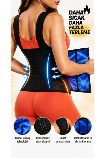 Fit Termal Agrafl Zippered Thermal Sauna Vest Corset – Waist and Abdomen Shaper with Upright Posture Support