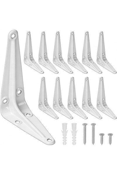 Generic 12Sets 3x4in Heavy Duty Wall Angel Corner Brace Shelving Brackets wit...
