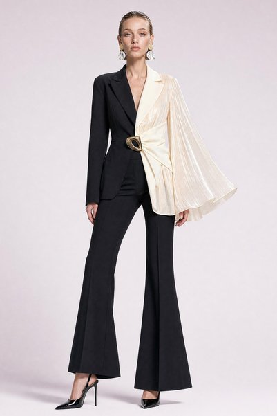MİANOTTE Piliseli Pelerin Kol Detaylı Blazer Ceket