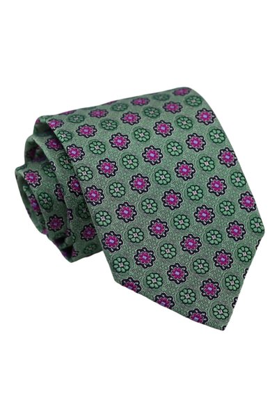 erika Μεταξωτή Γραβάτα Green/Fuchsia Σχέδιο 8εκ.