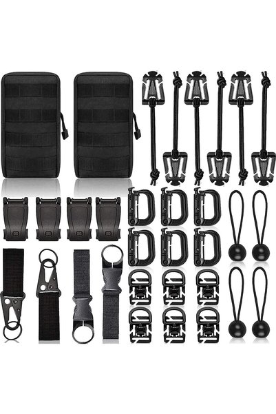 Generic 32pcs Attachments, D-Ring Locking Gear Clip for 1“ Webbing Strap Tact...