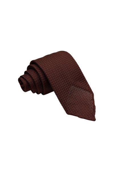 erika Μεταξωτή Γραβάτα Grenadine/Garza Grossa Κεραμιδί Hand-Rolled 8εκ.