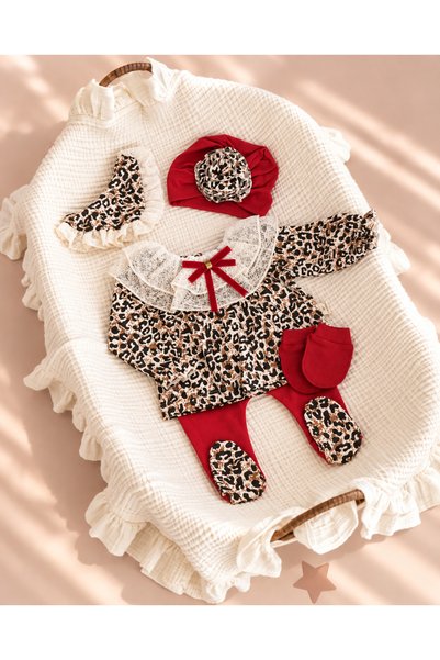 iyababy Kız Bebek Lady Leopar Desenli 5'li Takım