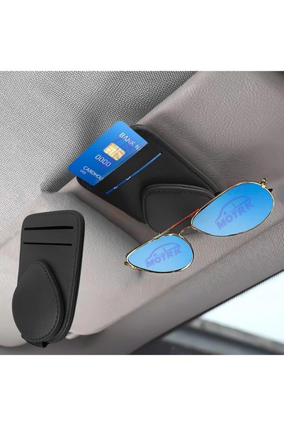 Generic Sunglass Holder for car, Black Leather Sunglass Clip, Visor Organizer...