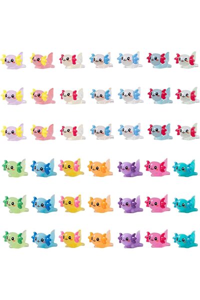 Generic Mini Resin Axolotl Miniature Figurine, Glow in The Dark Tiny Animal F...