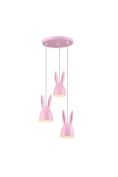 Aca Light BUNNY ΚΡΕΜΑΣΤΟ ΦΩΤΙΣΤΙΚΟ ΡΟΖ ΜΕΤΑΛΛΙΚΟ ΣΤΑΘΕΡΟ 3XE27 IP20 Δ