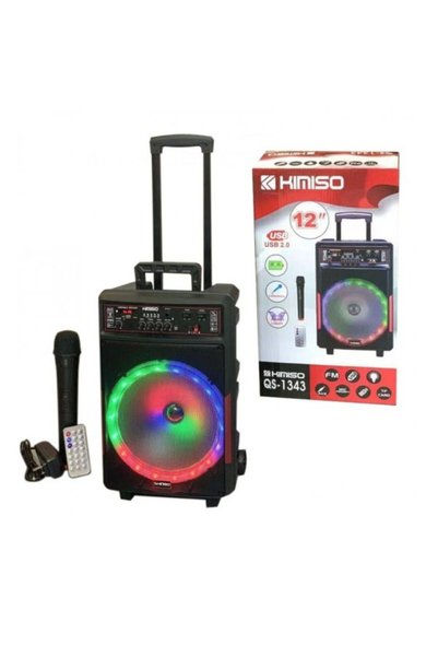 OEM Φορητό ασύρματο ηχείο 12” Bluetooth με μικρόφωνο και RGB φωτισμό 30W QS-1...