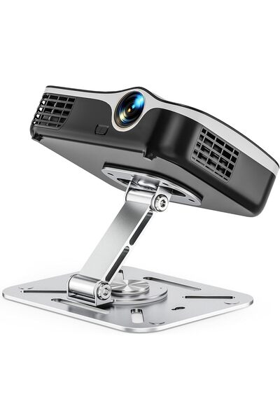 Generic Projector Stand, Silver Steel, 360 Angle Adjustable Base, Modern Simp...