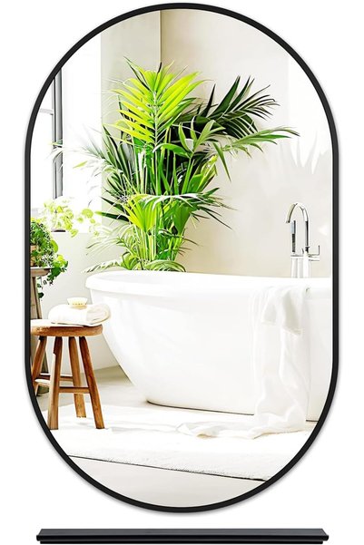 Generic LED Bathroom Mirror with Shelf Thickened Aluminum Make up Mirror Wall...