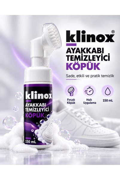 KLINOX Fırçalı Spor Ayakkabı Temizleme Köpüğü 150 ML-Profesyonel formül