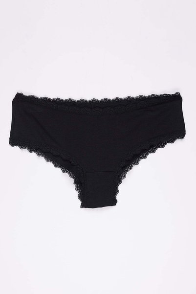 PAULMARK Women's Lace Detailed Cotton Hipster 3-Piece Panties