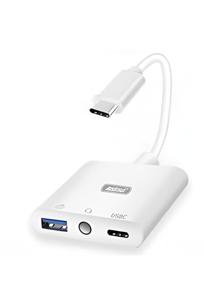 Andowl Αντάπτορας USB-C 3 σε 1 με USB, USB-C και AUX 3.5mm Q-US1