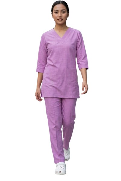ABSHIR Housemaid Uniform/Khadama/Nanny Uniform Set, V-Neck Tunic with 3/4 Sle...