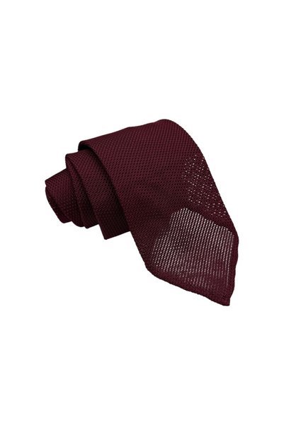 erika Μεταξωτή Γραβάτα Grenadine/Garza Fina Μπορντό Hand-Rolled 8εκ.