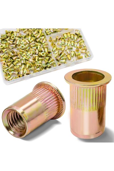 Generic طقم 220 قطعة من صواميل التثبيت M3، إدخالات ملولبة مترية، صواميل مسطحة...