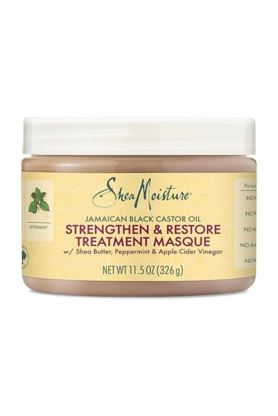 Shea Moisture قناع علاجي لتقوية واستعادة الشعر بزيت الخروع الأسود الجامايكي -...
