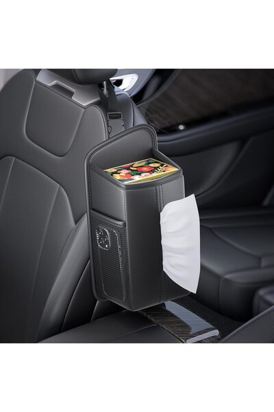 KASTWAVE Car Tissue Holder for Front Seat Headrest – PU Leather Tissue Box Co...