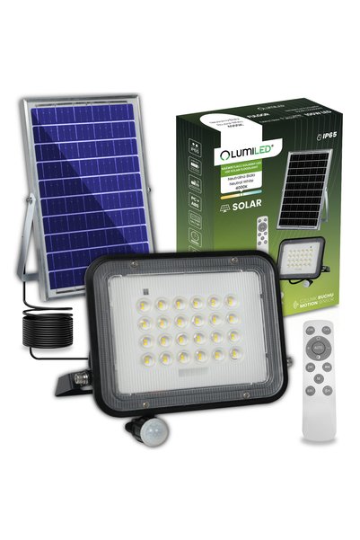 Lumiled Proiector solar LED Halogen 100W pentru grădină IP65 cu senzor de miș...