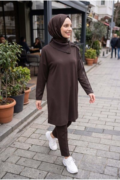 Awenna Avenna Asimetrik Yaka Yeni Sezon Oversize Tunik 26KA411