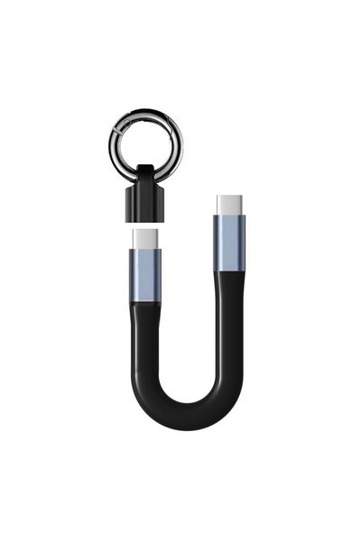 Generic شاحن USB-C إلى USB-C على شكل سلسلة مفاتيح، كابل شحن قصير محمول للشحن ...