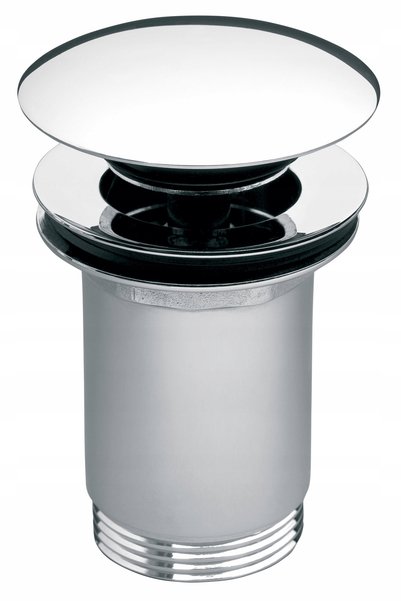 FERRO Capac de scurgere click-clack rotund argintiu